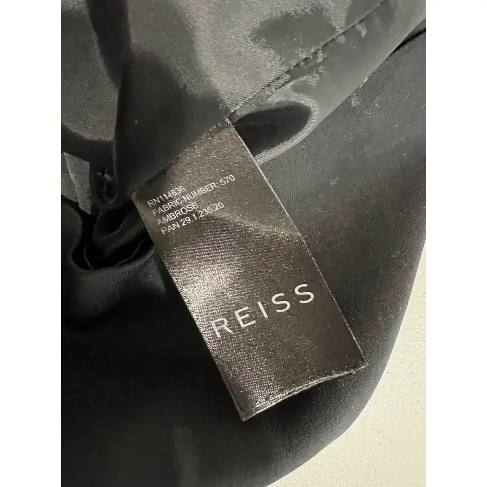 Reiss Sheath‎ Dress Pleated Front Black Pockets 6 Career Work Funeral